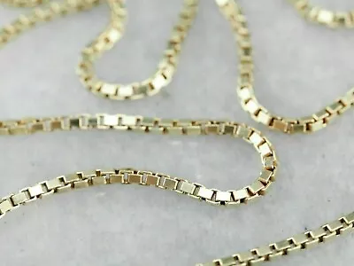 18K Solid Yellow Gold Box Necklace Real Gold Chain 18  • $109.99