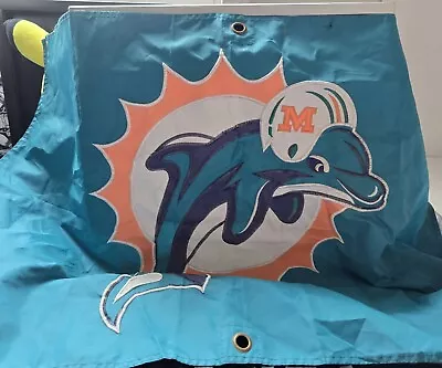  Vintage Miami Dolphins Embroidered Banner Style  Flag  36 In. X 24 In. Rivets  • $11.99