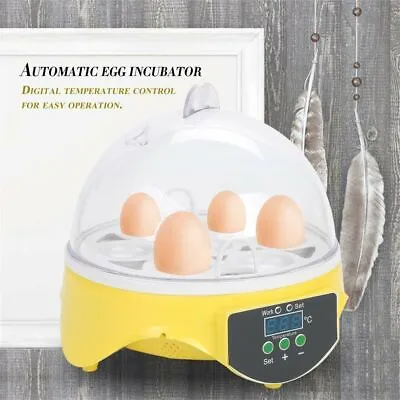 7 Egg Incubator Automatic Turning Temperature Control Digital Chicken Hatcher • £29.23