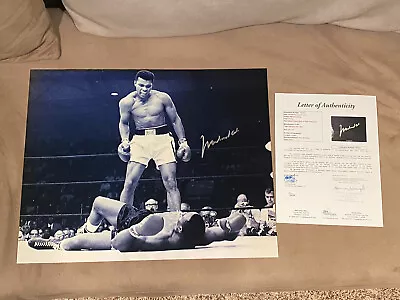 Muhammed Ali Signed Standing Over Sonny Liston 16x20 Boxing Photo JSA LETTER • $2595