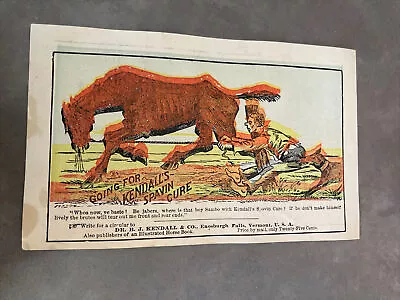 Victorian Trade Card Kendall's Spavin Cure Horse Medicine Enosburgh Falls VT   • $6.50