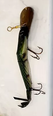 Vintage Bud Stewart  Muskie  10  Triple Jointed Lure Gar Glass Eyes Plastic Tail • $209.99