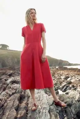 Seasalt Women's Dress - Pink Carved Wood Midi Dress - Regular - Sedum • £39.95