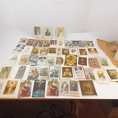 Lot Of 50 Vintage Catholic Holy Cards 1930s To 1950s • $26.36