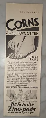 Dr Scholl's Zino-pads For Foot Corns Delineator Vintage Mini Print Ad • $2.85