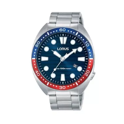 $58.93 • Buy Lorus Gents Stainless Steel Pepsi Dial Watch RH925LX9 NEW