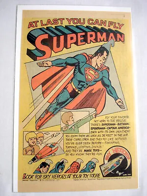 1977 Ad Marx Toys Sky Heroes At Last You Can Fly Superman • $7.99