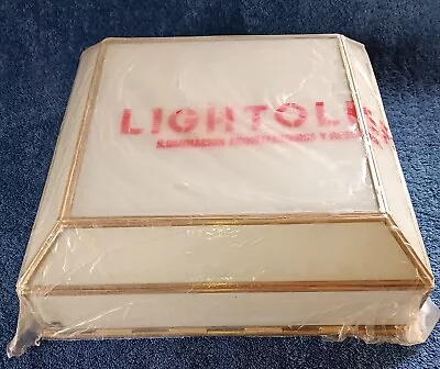 VTG MCM Lightolier Square Tiered Light Cover Shade 10”x10” NOS Ceiling Whte HTF • $52.24