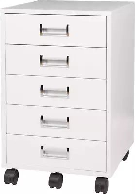 5 Drawer Medical Cabinet Fully Assembled Except Casters Built-In Handle (White) • $256.99