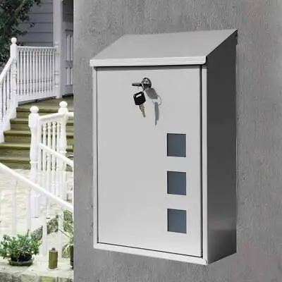 Large Wall Mounted Mail Post Letter Box Mailbox Postbox Outdoor Outside External • £16.99