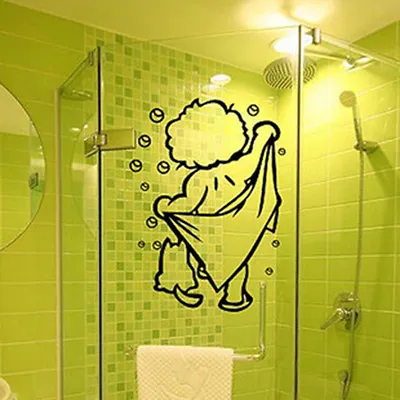 £4.74 • Buy Bathroom Wall Sticker For Shower Door Wall Tile Home DIY Wall Art Vinyl Stickers
