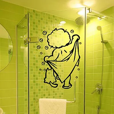 Bathroom Wall Sticker For Shower Door Wall Tile Home DIY Wall Art Vinyl Stickers • £4.74