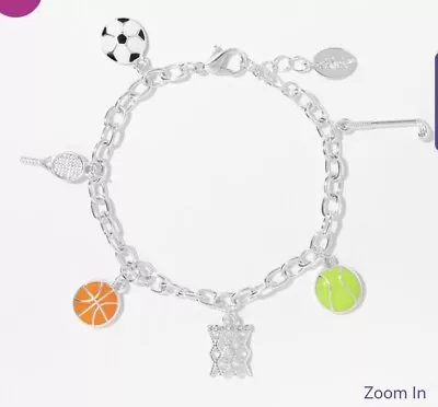 $14.99 • Buy Claire’s Sports Charm Bracelet Basketball Tennis Hockey Softball Soccer Jewelry