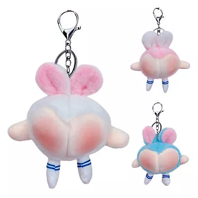 Cute Plush Keychain Peach Rabbit Butt Keychain Key Ring Key Chain Bag Charm • $8.27