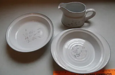 Set 3 Noritake Stonewear Woodstock 8354 Augratin DishPie PlateGravy Boat Japan • $35