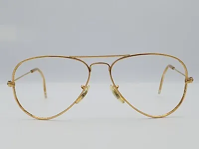 Bausch Lomb Ray Ban Aviator Sunglasses Frame Vintage 1980's Gold Tone Made USA • £85