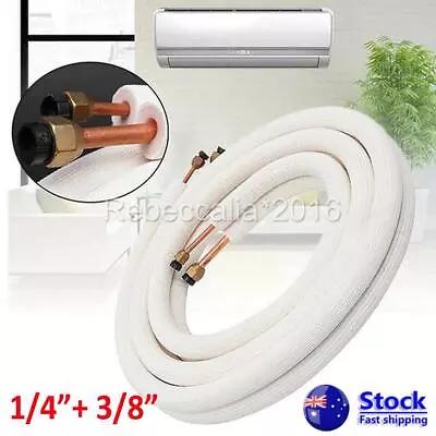 3meter Insulated Copper Pipe Split Line Air Conditioner Pipe Fitting Coil Tube • $27.89