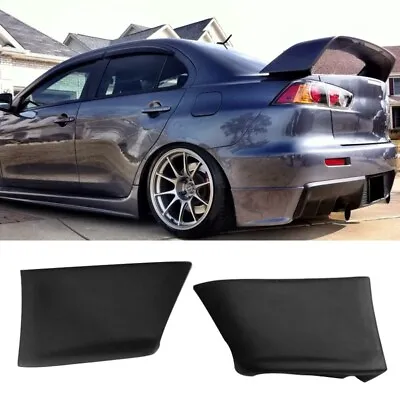 For 08-15 Lancer Evolution Unpainted Black Rear Bumper Lip Side Aprons 2PCS PU • $49.99