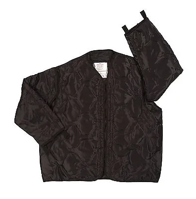 Black M-65 Field Jacket Liner Black Quilted Nylon Made By Rothco Size S To 2x  • $35.99