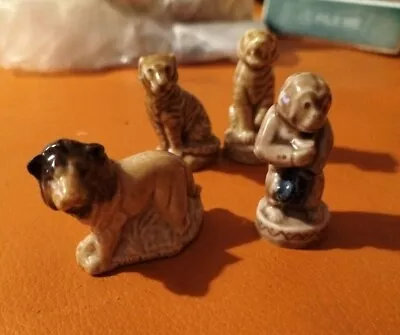 4 Wade Whimsies Circus Animals Monkey 2 Tigers And A Lion Figures Free Uk Post • £12.99