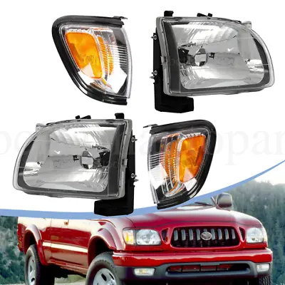 For 2001 2002 2003 2004 Toyota Tacoma White Headlights & Black Corner Light 4Pcs • $65