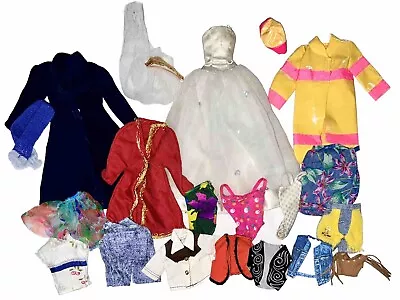 VTG Lot Of 20 Barbie Size Clothes- Jackets Western / Vests Beach / Swimwear • $22