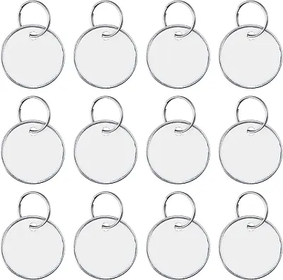 AUEAR 100 Pack 1.2 Inch Circle Key Tags Round Id Label Name Tags Custom Metal R • $13.84