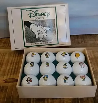 £75 • Buy 12 Vintage Disney Titleist Golf Balls - Office Cabinet Display Retirement Gift 