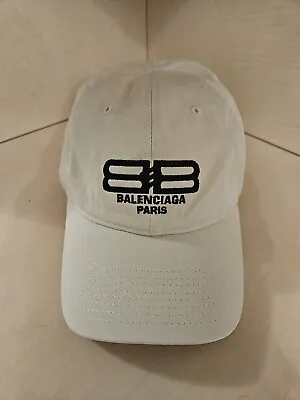 BALENCIAGA White Baseball Cap Hat Adjustable NWOT • $56