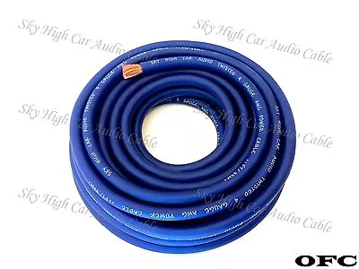 $2.49 • Buy 4 Gauge AWG OFC BLUE Power Ground Wire Sky High Car Audio Sold By The Foot Ft 