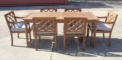 Claire - Hampton Style 7 Piece Outdoor Setting - Solid Eucalyptus • $1799