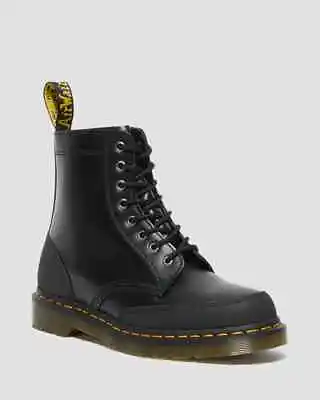 Dr Martens 1460 Guard Panel Leather Lace Up Boots Women 8 / Men 7 Black 27466001 • $99.99