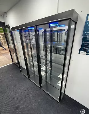Black Used Retail Glass Display Cabinet • £100