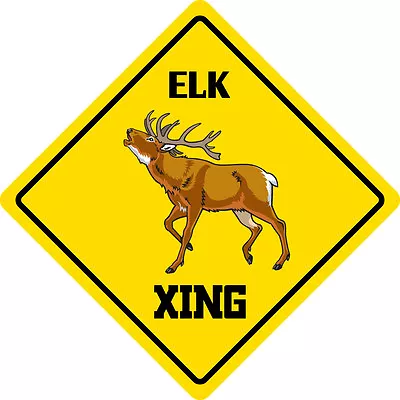 *Aluminum* Elk Crossing Funny Metal Novelty Sign 12 X12  • $12.99