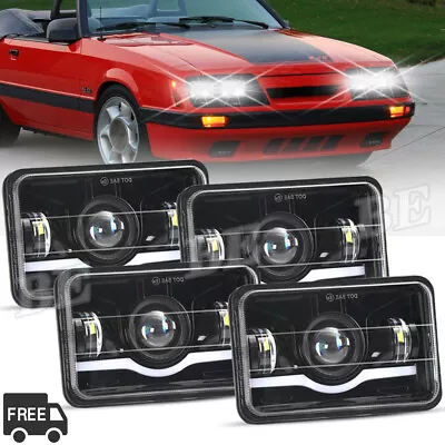 For Ford Mustang 1979 -1986 4PCS 4x6  LED Headlights Hi/Lo Seal Beam DRL DOT • $59.99