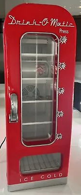 Rare Drink-O-Matic Red Novelty 10 Can Soda Beer Vending Machine Cooler  DR-3 • $160