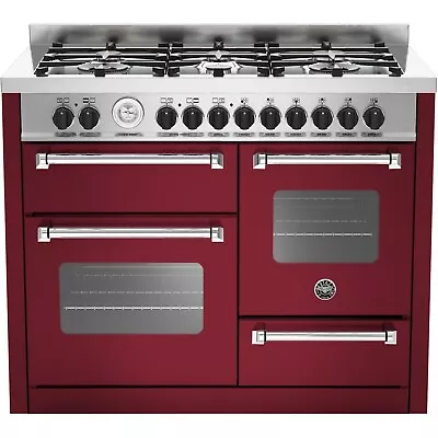 Dual Fuel Range Cooker 110cm Bertazzoni MAS1106MFETVIE Master Series - Burgundy • £1799