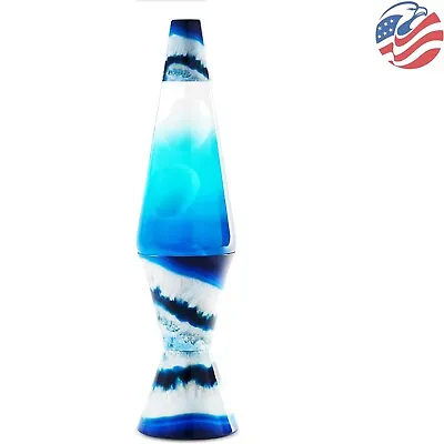 Large Blue And White Lava Lamp - Globe Base Cap Bulb - 17 Inch 32 Oz. • $66.99