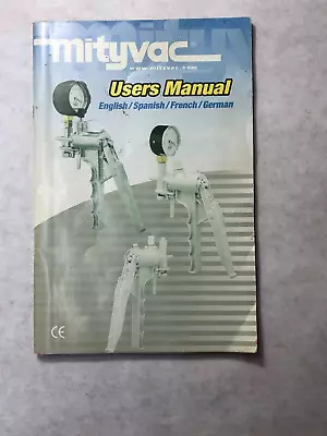 Mityvac Automotive Vacuum Pump Users Manual 2003 • $9.50