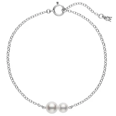 MIKIMOTO Bracelet Akoya Pearl 18K White Gold 16898 • $839