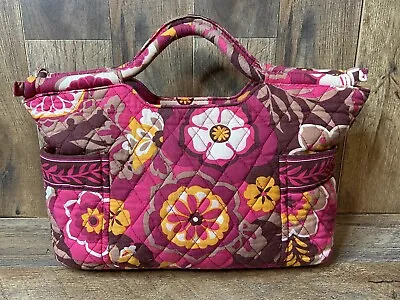 Vera Bradley “The Gabby” Carnaby Pink Brown Handbag Double Handed Quilted Purse • $19.99