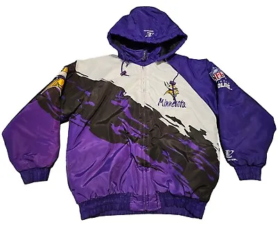 Vintage 90s NFL Minnesota Vikings Football Logo ProLine Rare Jacket Coat Size L • $84.49