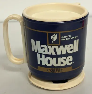 Vintage Maxwell House Plastic Travel Coffee Cup - W/ Removable Lid And Cupholder • $15