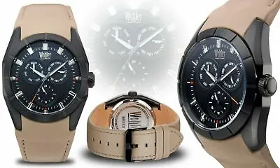 NEW Wohler 1292M Men's Holz Series Multi-Function Brown Leather Black Case Watch • $56.95