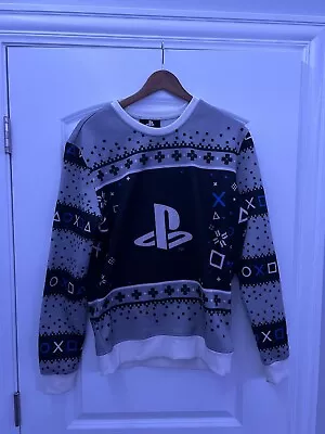 PlayStation Christmas Ugly Holiday Sweater New Mens MEDIUM Black Gray PS • $8.99