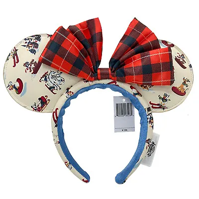 Holiday Lodge Snow Mickey Christmas Minnie Mouse Ears Disney~Parks Headband 2021 • $17.79