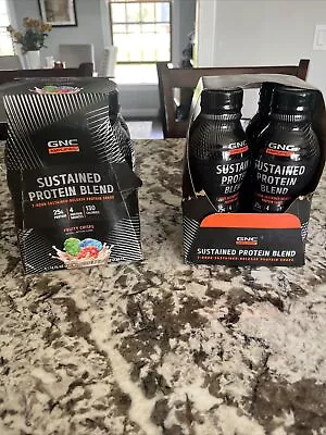 Gnc Sustained Protein Blend ON THE GO Drink 14fl Oz 8 Protein Fruity Crisps • $13