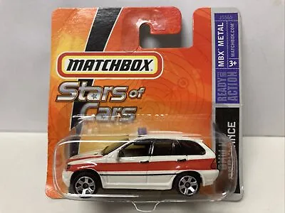 WRITING ON CARD 2007 Matchbox Dinky Toys Stars Of Cars White BMW X5 Ambulance • $50