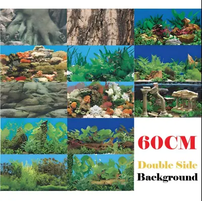 Aquarium Fish Tank Background Double Side Poster 24 (60cm)*3ft/4ft/5ft/6ft • $22.90