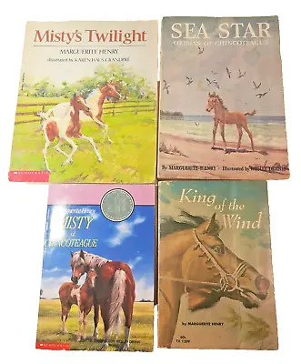 LOT 4 VTG HORSE Bks Marguerite Henry Misty Sea Star King Of The Wind Chincoteagu • $10